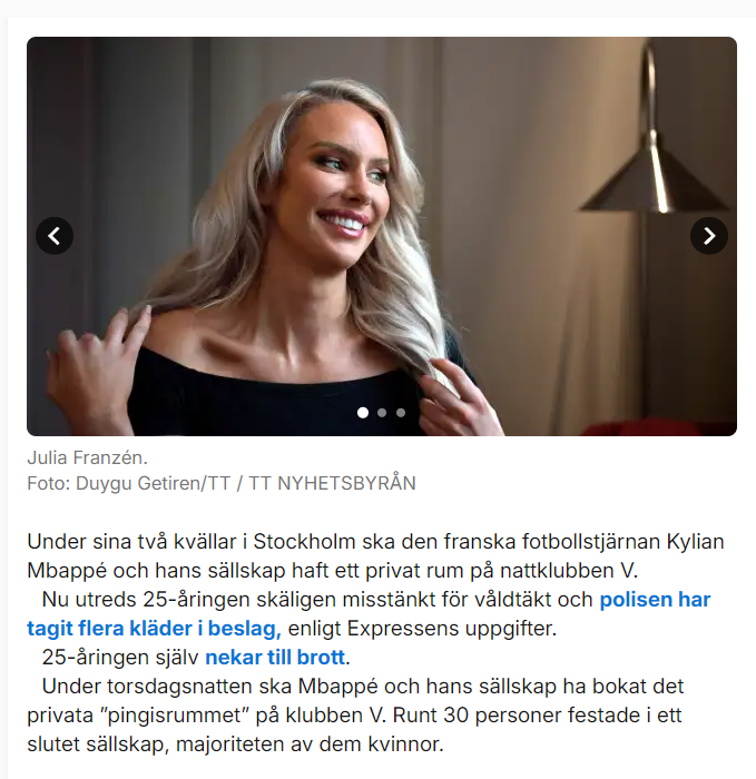 💥外媒:姆巴佩在瑞典进行约30人私密派对 当事女性爆料C罗也曾举办过